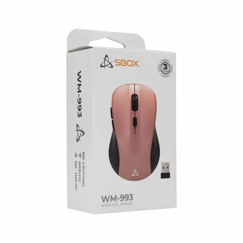 SBOX 2.4 GHz Wireless Mice 6D 1.600dpi Pink - 9450346