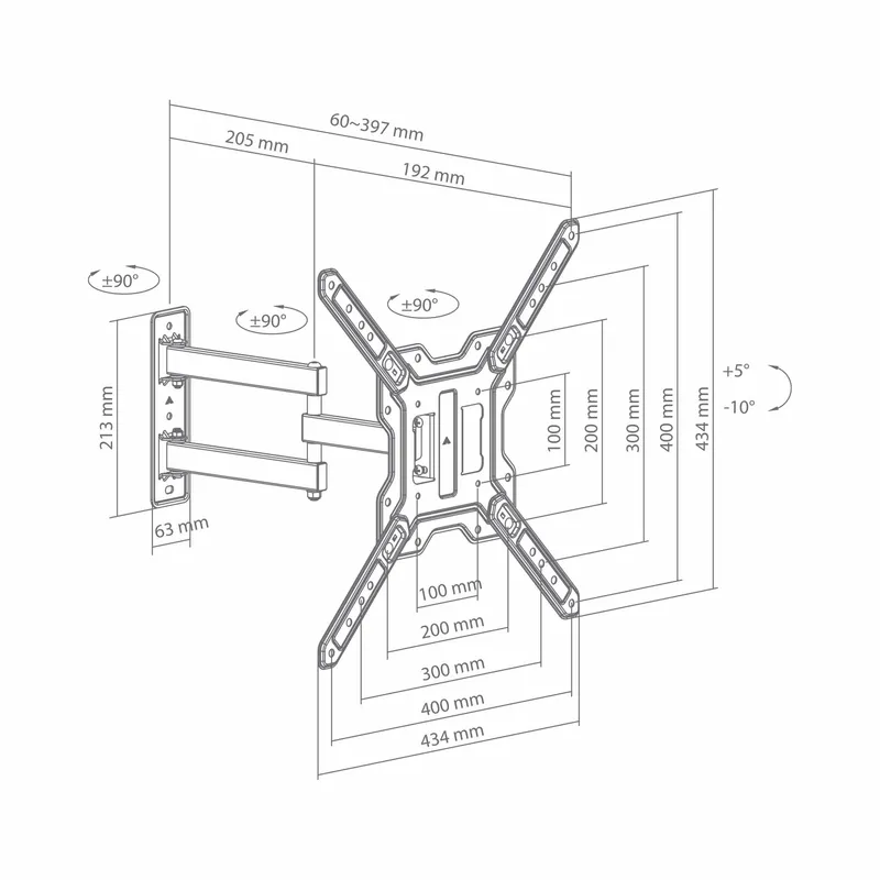 SBOX Full Motion Mount VESA 400/65