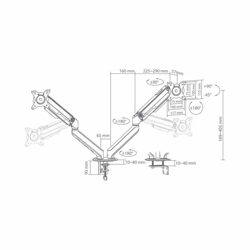 SBOX Monitor Desk Mount VESA 100/32