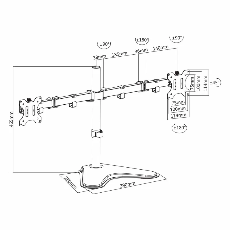 SBOX Monitor Desk Stand VESA 100/32