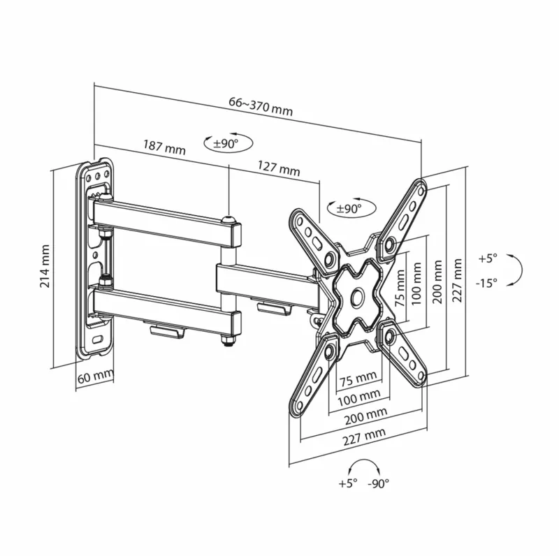 SBOX Full Motion Mount VESA 200/43
