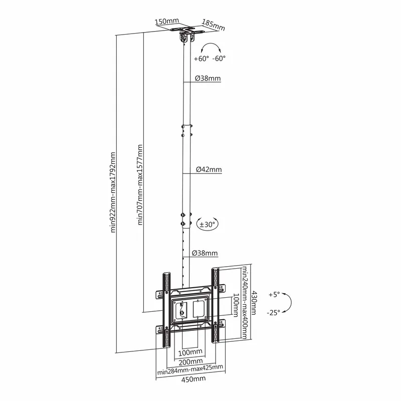 SBOX Ceiling Mount VESA 400/70