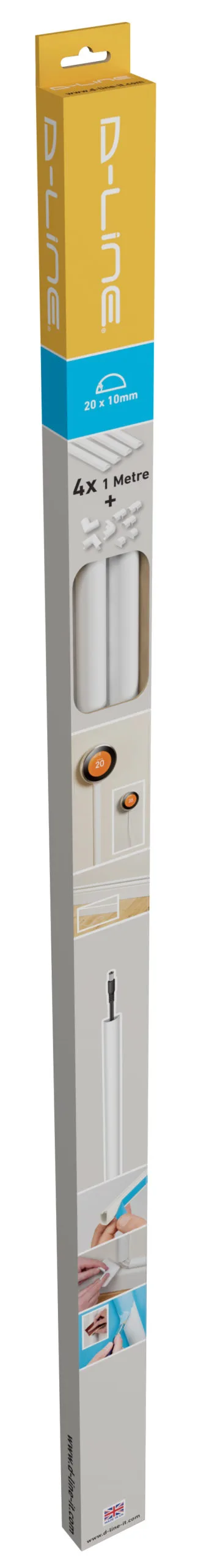 Vivanco D-profile Cable Cover 20/10 4x1m + 8 adapters - 2861011