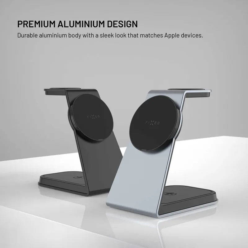 FIXED MagPowerstation Alu 3-in-1 Wireless Charging Stand Black - 8019455