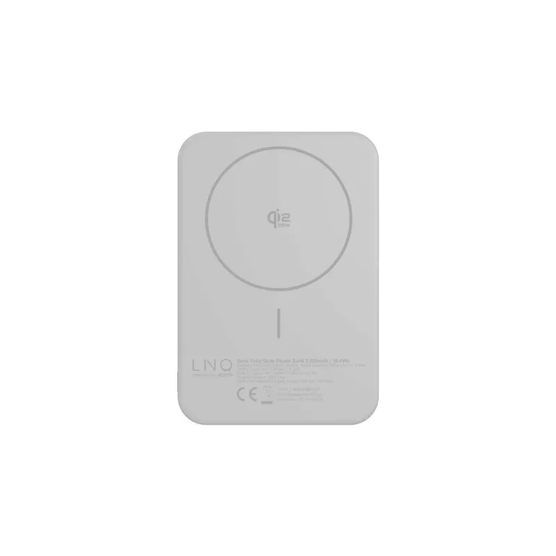 LINQ Magnetic Wireless QI2.2 Power Bank 25W/5.000mAh Silver - 7462338