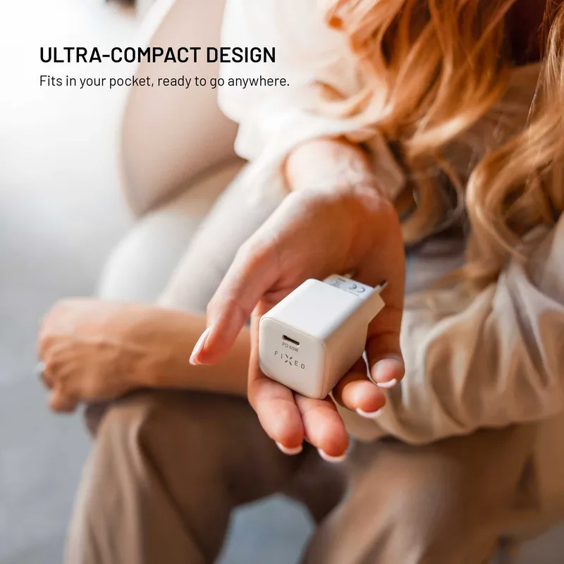 FIXED Mini GaN Wall Charger Set 65W 2m White - 8019454