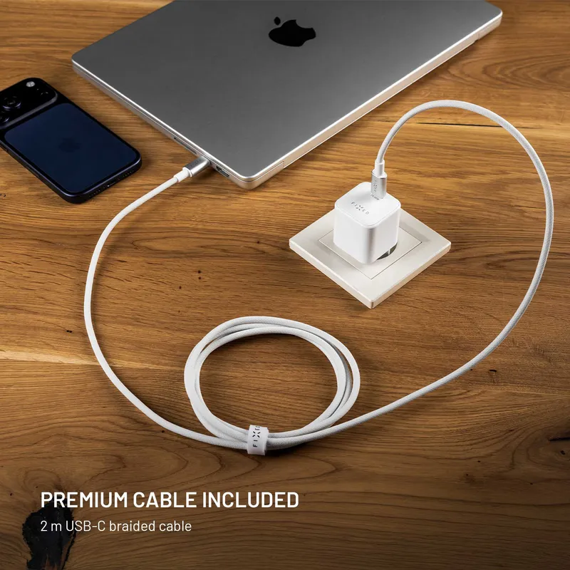 FIXED Mini GaN Wall Charger Set 65W 2m White - 8019454