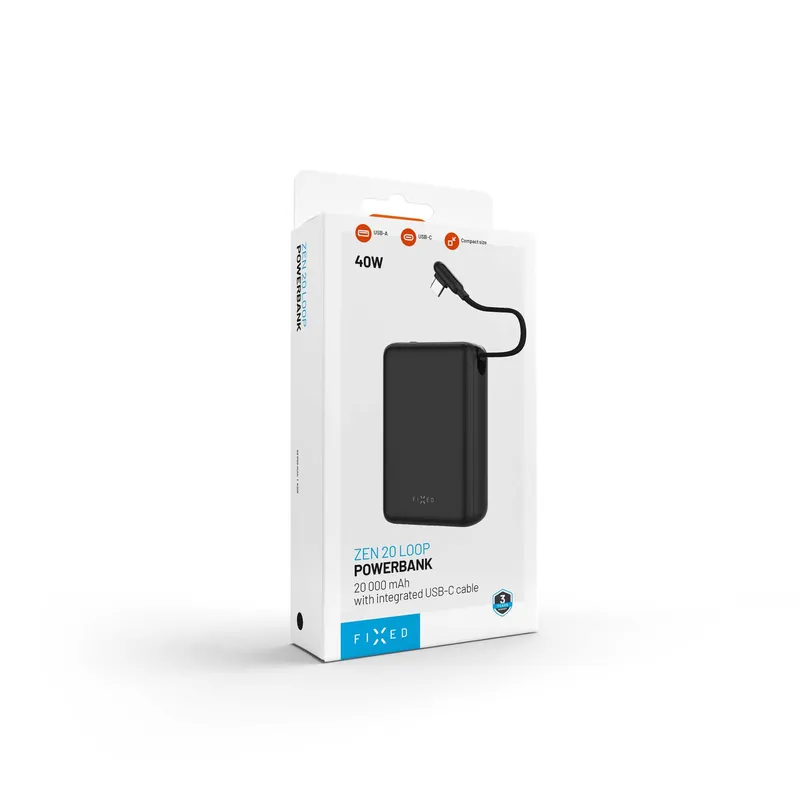 FIXED Zen20 Loop USB-C PD 40W 20.000mAh Power Bank Black - 8019280