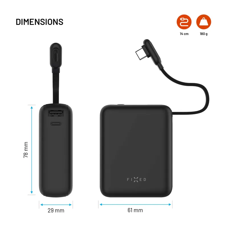 FIXED Zen10 Loop USB-C PD 30W 10.000mAh Power Bank Black - 8019279