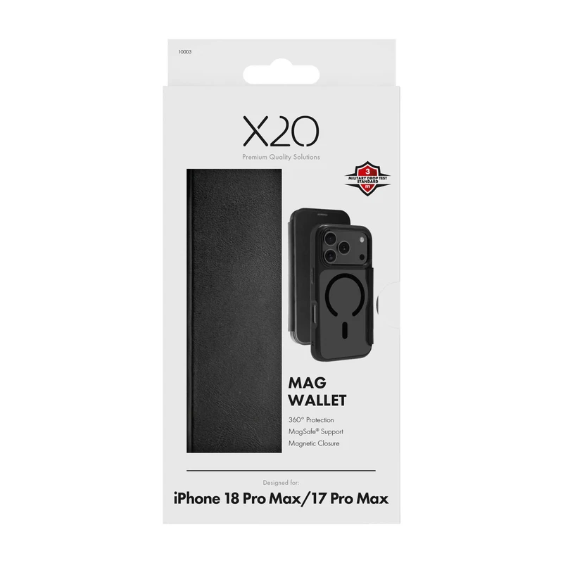 X2O Mag Wallet Apple iPhone 18 Pro Max/17 Pro Max Black - 3410003