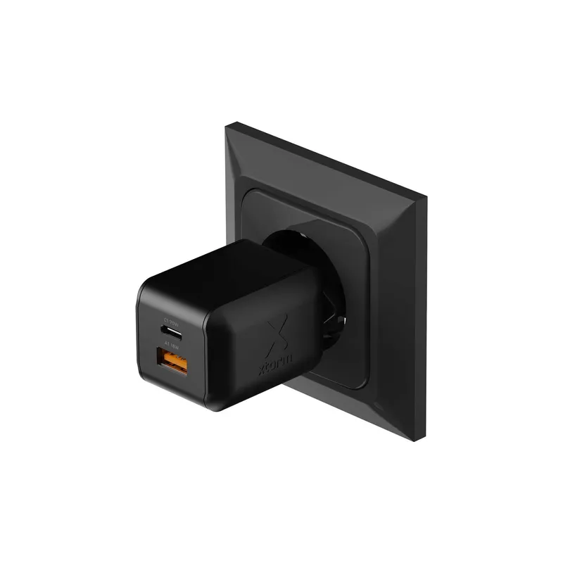 Xtorm 70W GaN3 NextGen Home Charger USB-C/C/A GRS Black - 9510375