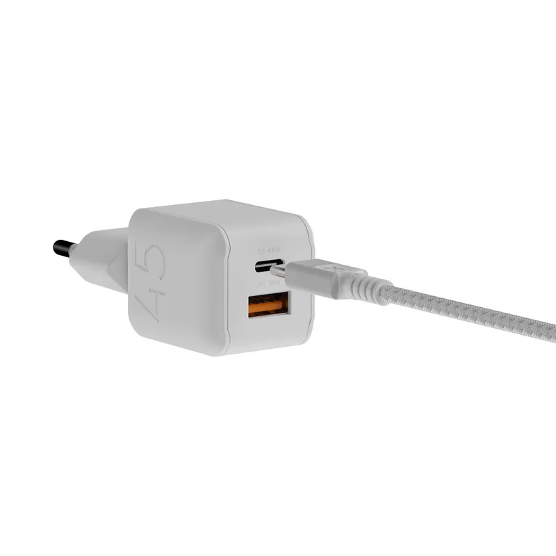 Xtorm 45W GaN3 NextGen Home Charger USB-C/A GRS White - 9510372