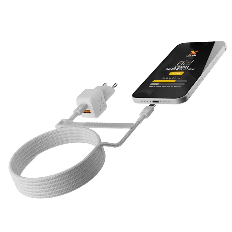 Xtorm 25W GaN3 NextGen Home Charger USB-C/A GRS White - 9510370