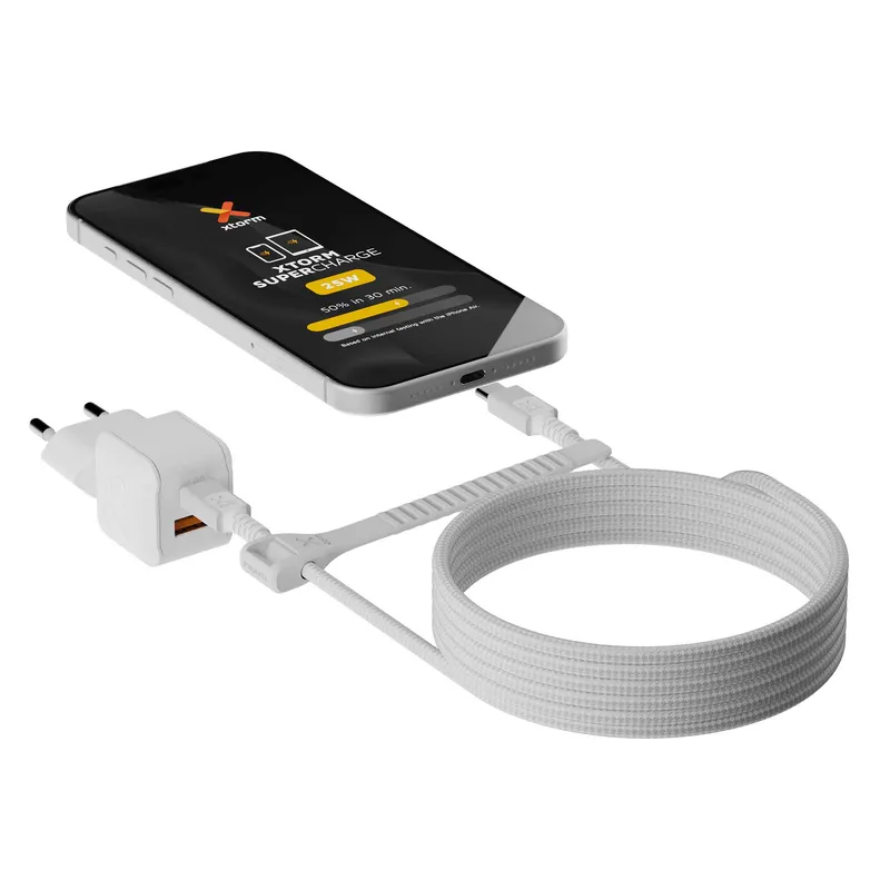Xtorm 25W GaN3 NextGen Home Charger USB-C/A GRS White - 9510370