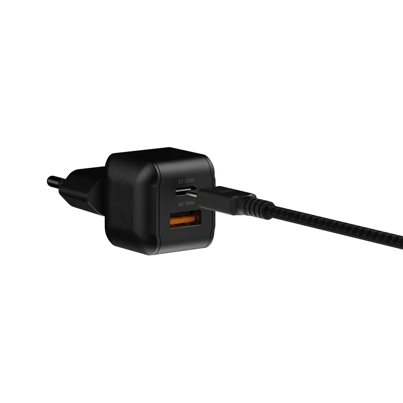Xtorm 25W GaN3 NextGen Home Charger USB-C/A GRS Black - 9510371