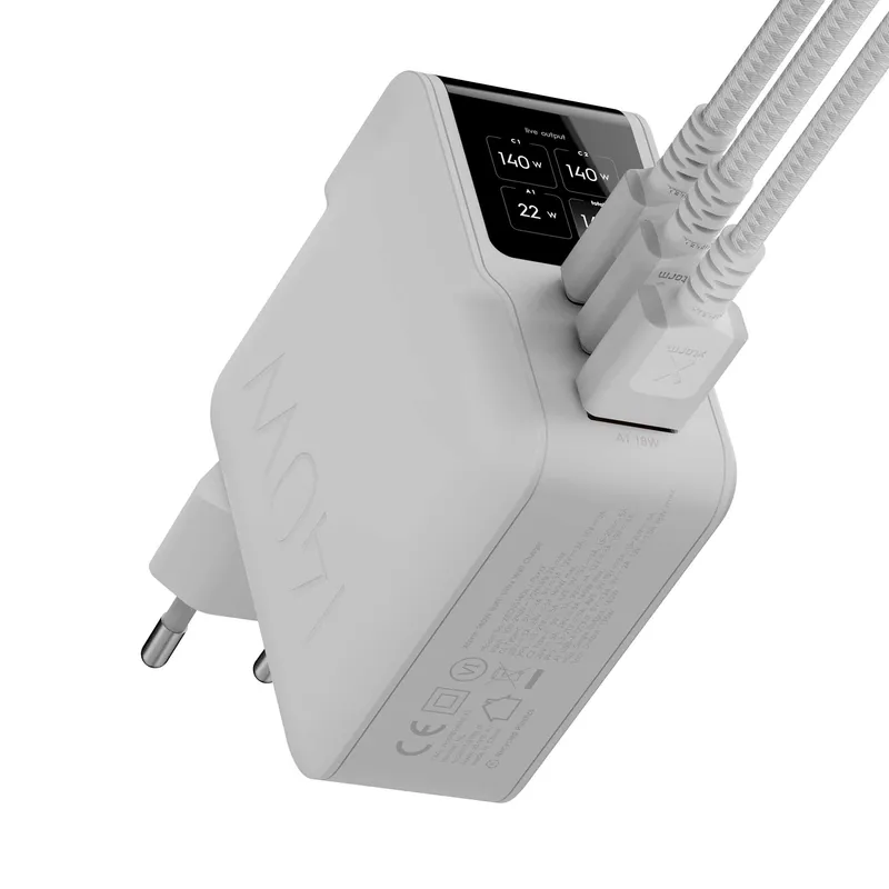 Xtorm 140W GaN3 NextGen Home Charger USB-C/C/A GRS White - 9510376