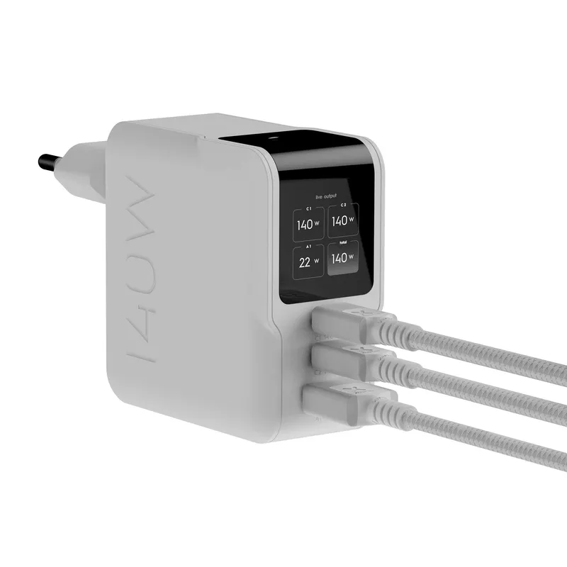 Xtorm 140W GaN3 NextGen Home Charger USB-C/C/A GRS White - 9510376