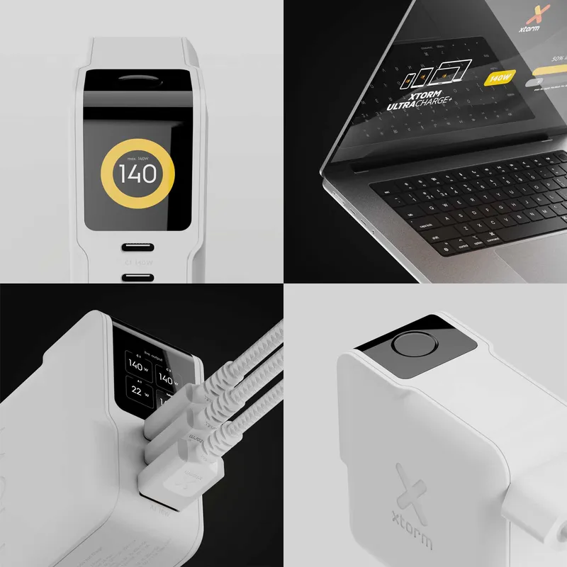 Xtorm 140W GaN3 NextGen Home Charger USB-C/C/A GRS White - 9510376