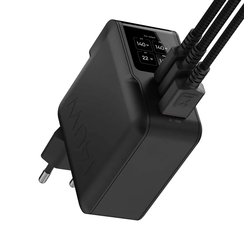 Xtorm 140W GaN3 NextGen Home Charger USB-C/C/A GRS Black - 9510377