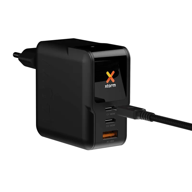 Xtorm 140W GaN3 NextGen Home Charger USB-C/C/A GRS Black - 9510377