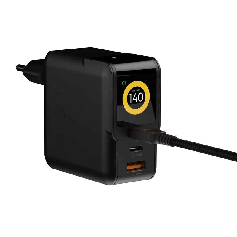 Xtorm 140W GaN3 NextGen Home Charger USB-C/C/A GRS Black - 9510377