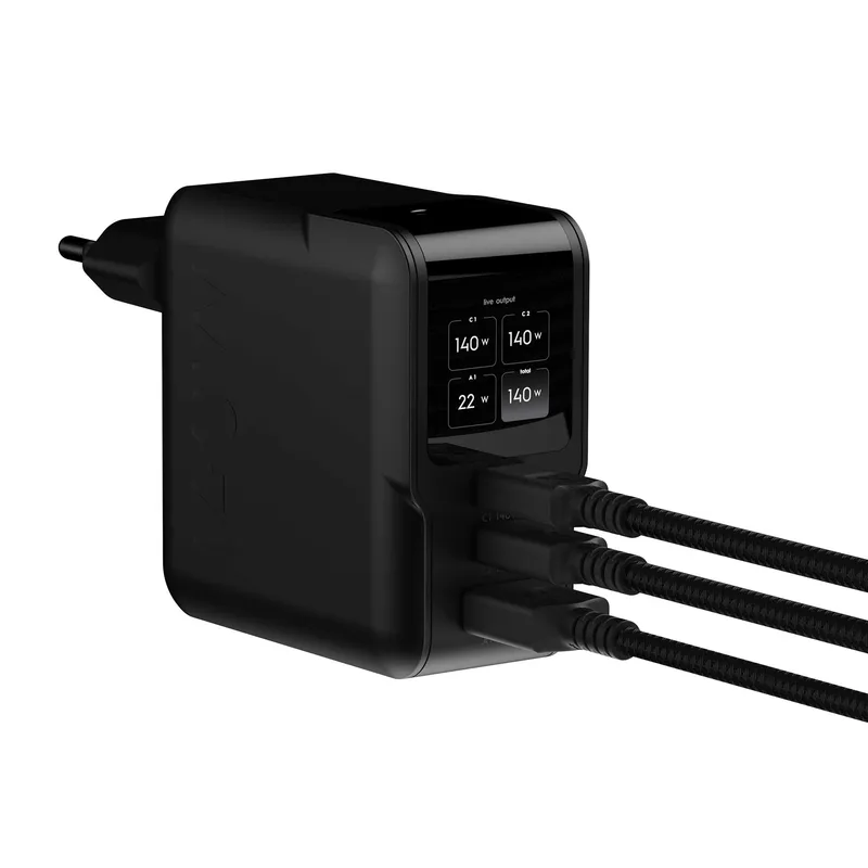 Xtorm 140W GaN3 NextGen Home Charger USB-C/C/A GRS Black - 9510377