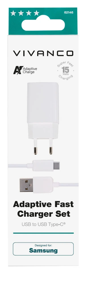 Vivanco Home Charger 3A 15W + USB-C cable White - 2862146