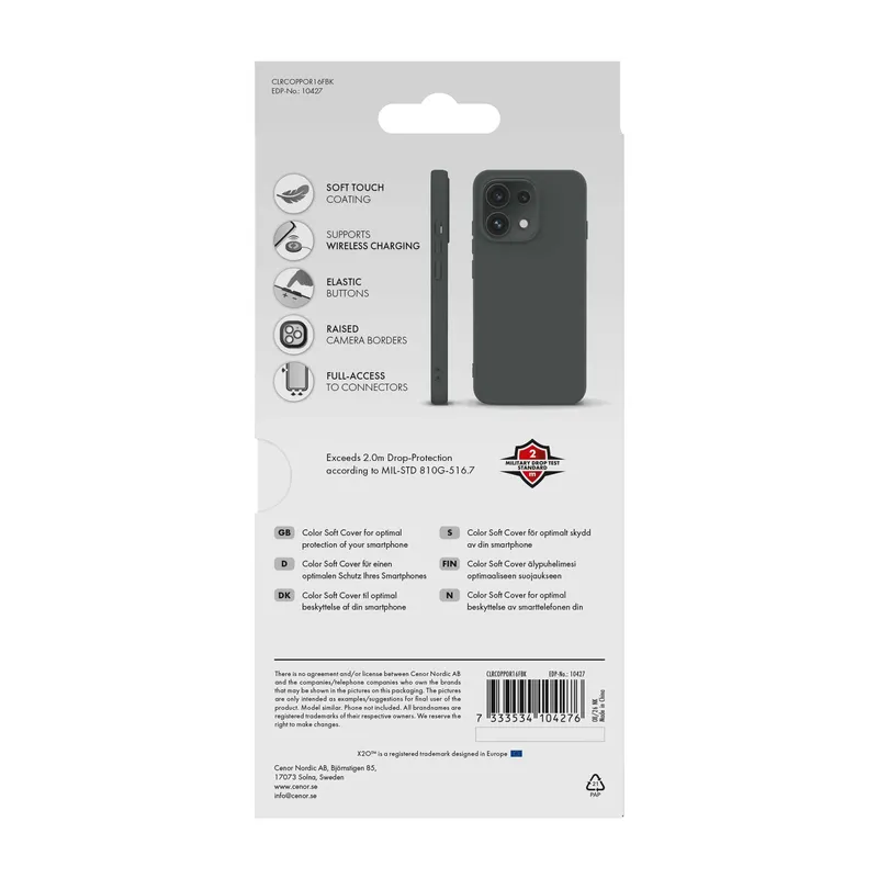 X2O Color Soft Cover Oppo Reno 16 F Black - 3410427