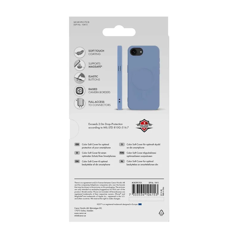 X2O Mag Color Cover Apple iPhone 17e/16e Cloud Blue - 3410415