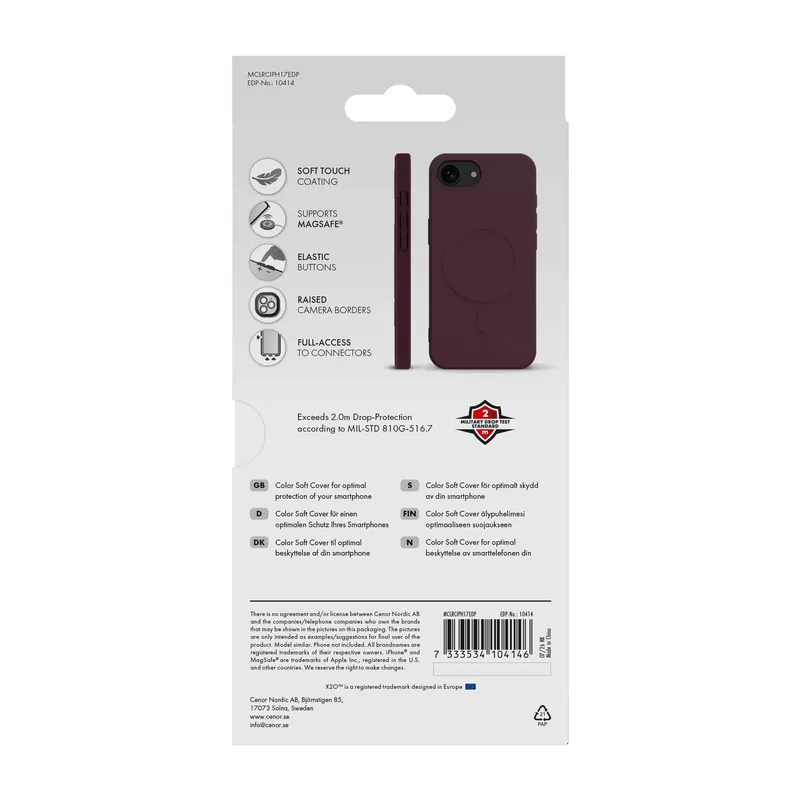 X2O Mag Color Cover Apple iPhone 17e/16e Deep Purple - 3410414