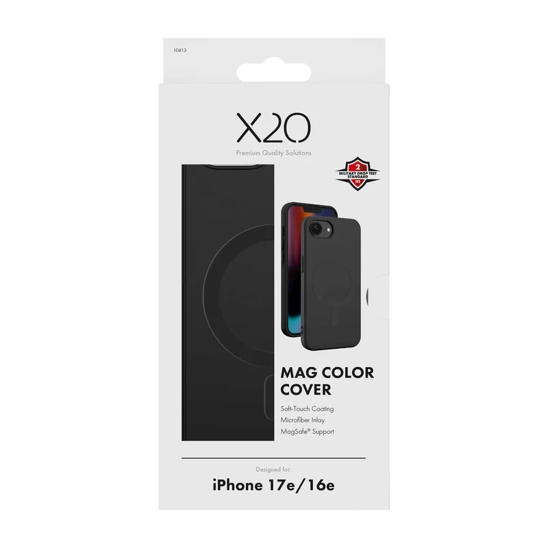 X2O Mag Color Cover Apple iPhone 17e/16e Black - 3410413