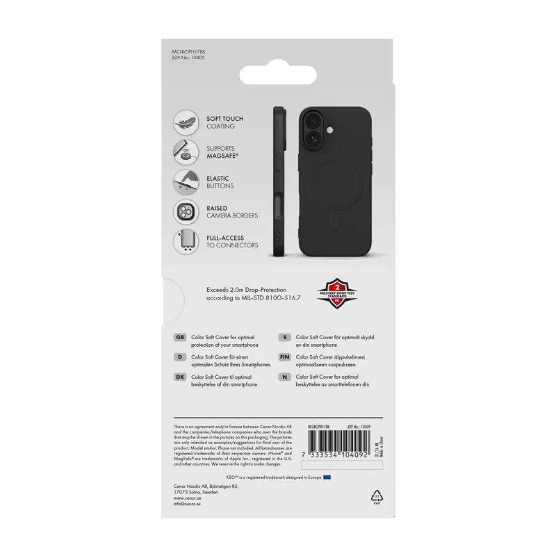 X2O Mag Color Cover Apple iPhone 17 Black - 3410409