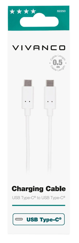Vivanco USB-C to USB-C 2.0 cable 0.5m White - 2862250
