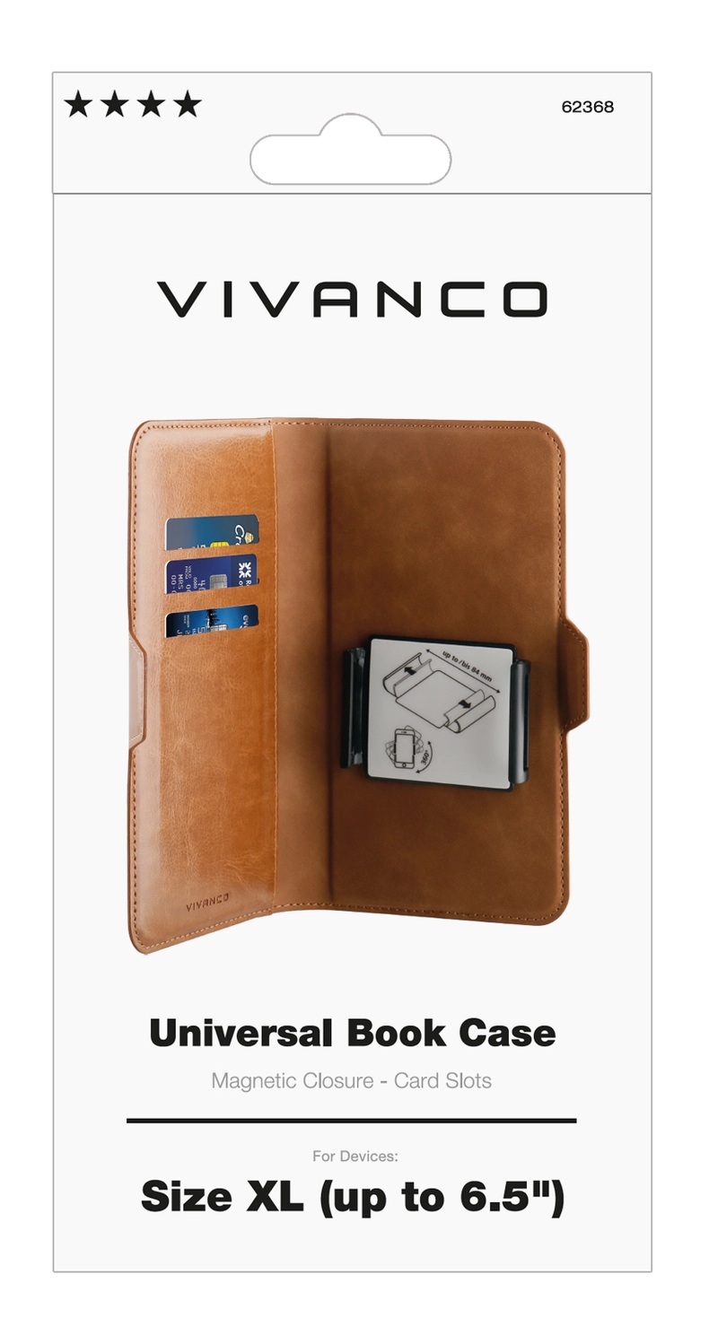 Vivanco Universal XL 3-card Wallet Case Brown - 2862368