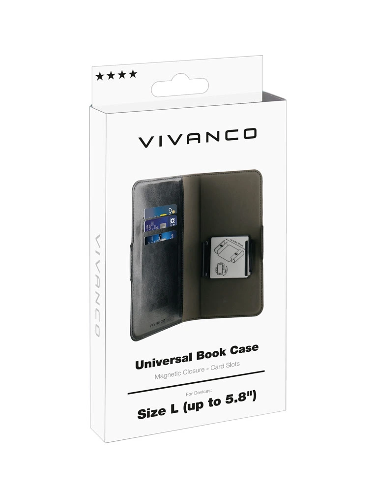 Vivanco Universal L 3-card Wallet Case Black - 2862370