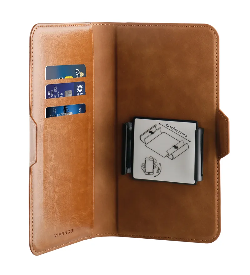 Vivanco Universal L 3-card Wallet Case Brown - 2862371
