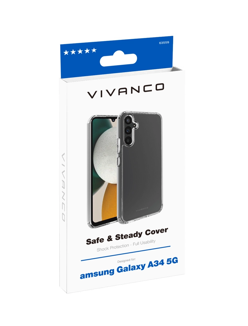 Vivanco Safe & Steady TPU Cover Galaxy A34 5G Clear - 2863559