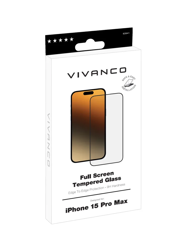 Vivanco Full Screen Tempred Glass iPhone 15 Pro Max - 2863941