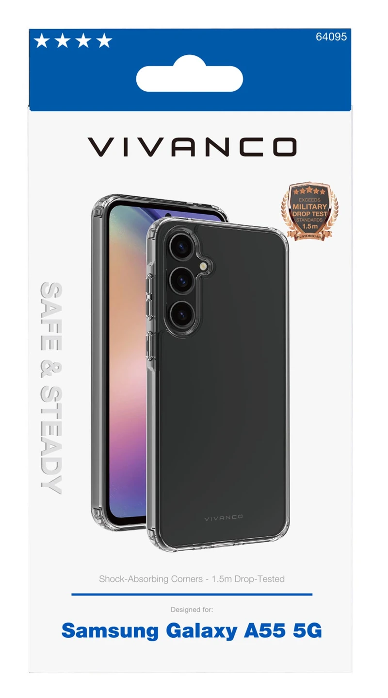 Vivanco Safe & Steady Cover Galaxy A55 5G Clear - 2864095