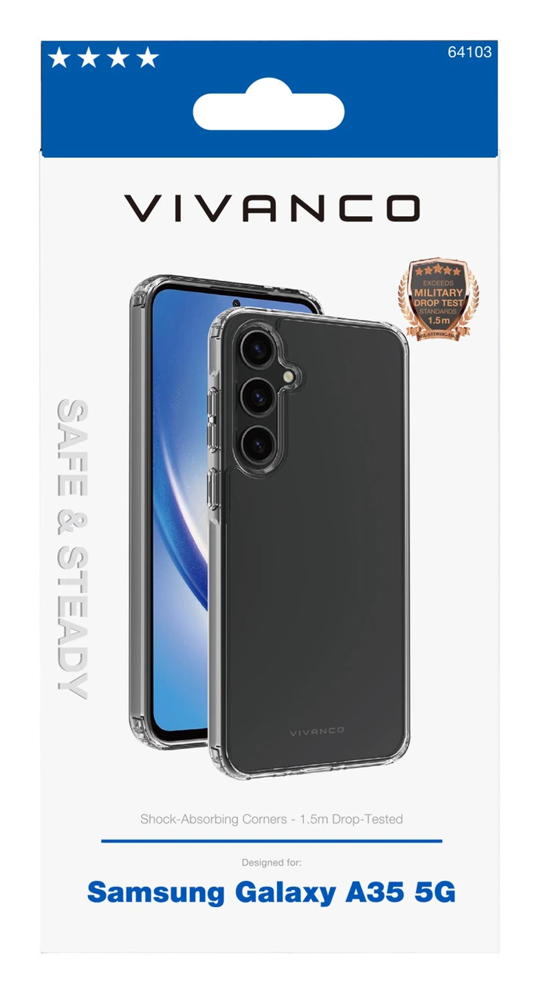Vivanco Safe & Steady TPU Cover Galaxy A35 5G Clear - 2864103