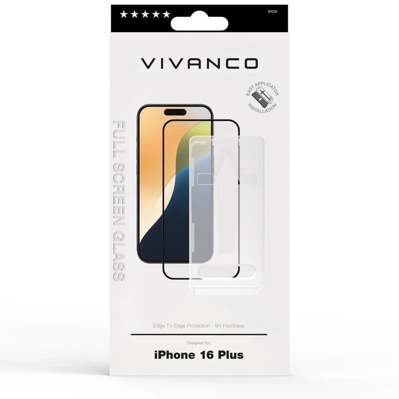 Vivanco Full Screen Tempered Glass 9H iPhone 16 Plus - 2864234
