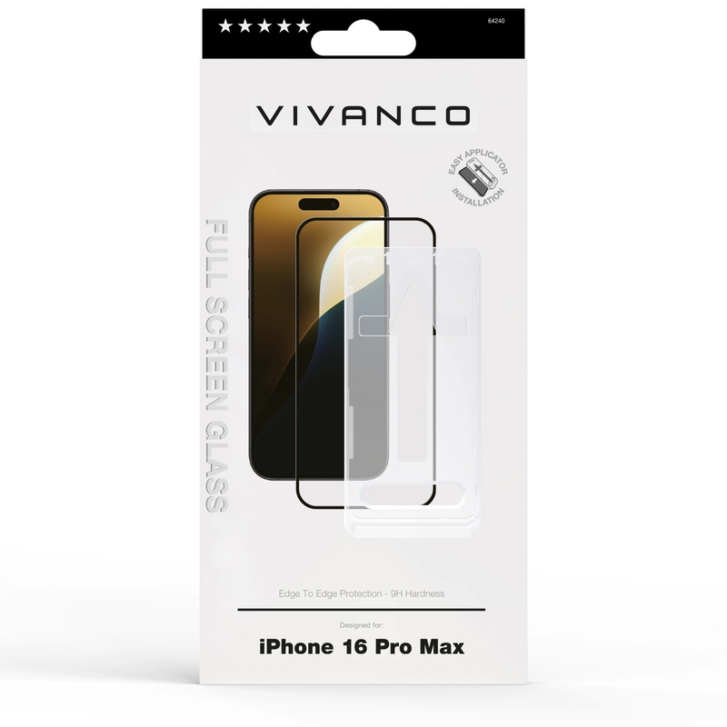 Vivanco Full Screen Tempred Glass iPhone 16 Pro Max - 2864240
