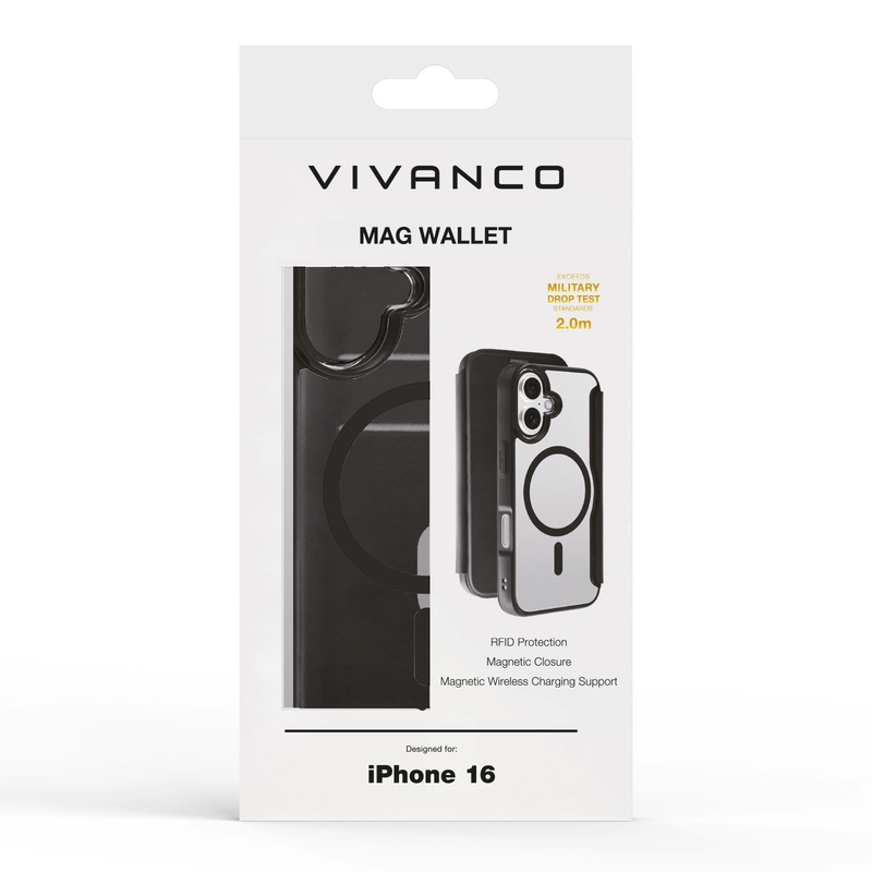 Vivanco Mag Wallet iPhone 16 Black - 2864248