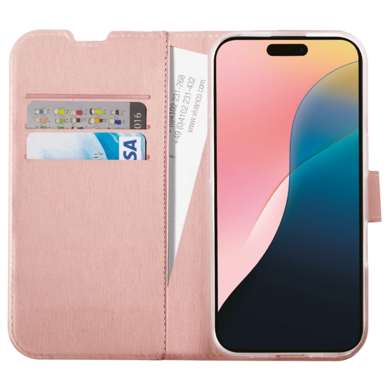 Vivanco Classic Wallet iPhone 16 Rose Gold - 2864253