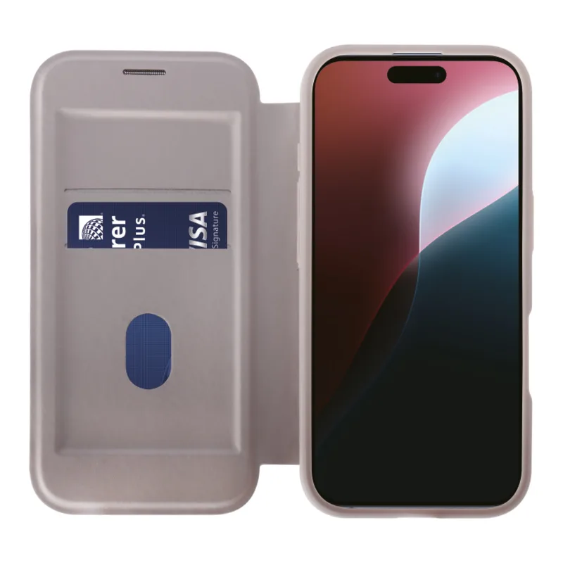 Vivanco Mag Wallet iPhone 16 Pro Greige - 2864255