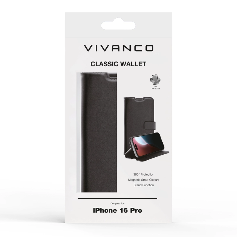 Vivanco Classic Wallet iPhone 16 Pro Black - 2864257
