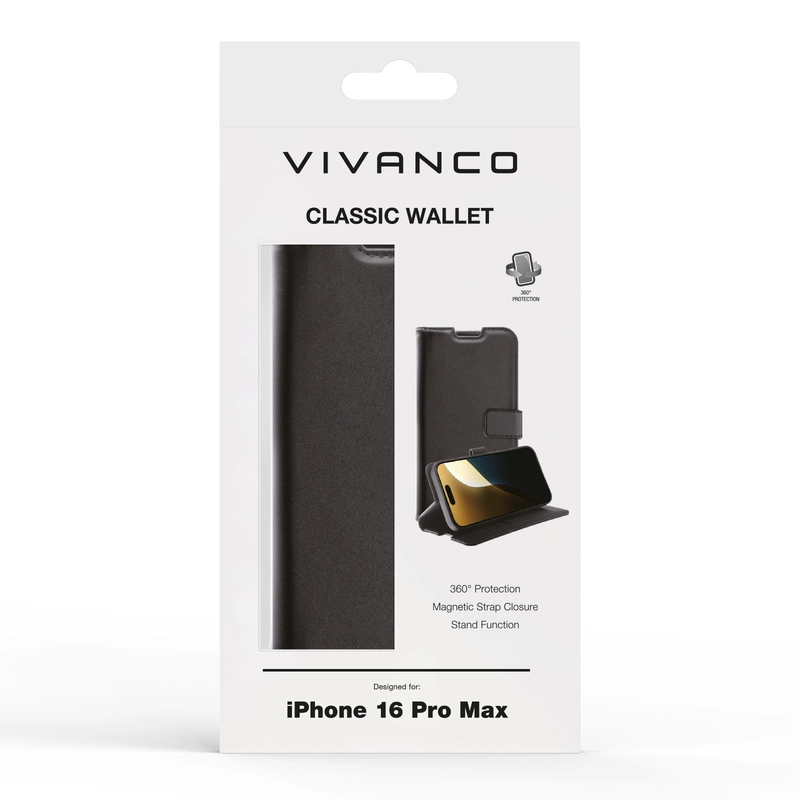 Vivanco Classic Wallet iPhone 16 Pro Max Black - 2864264