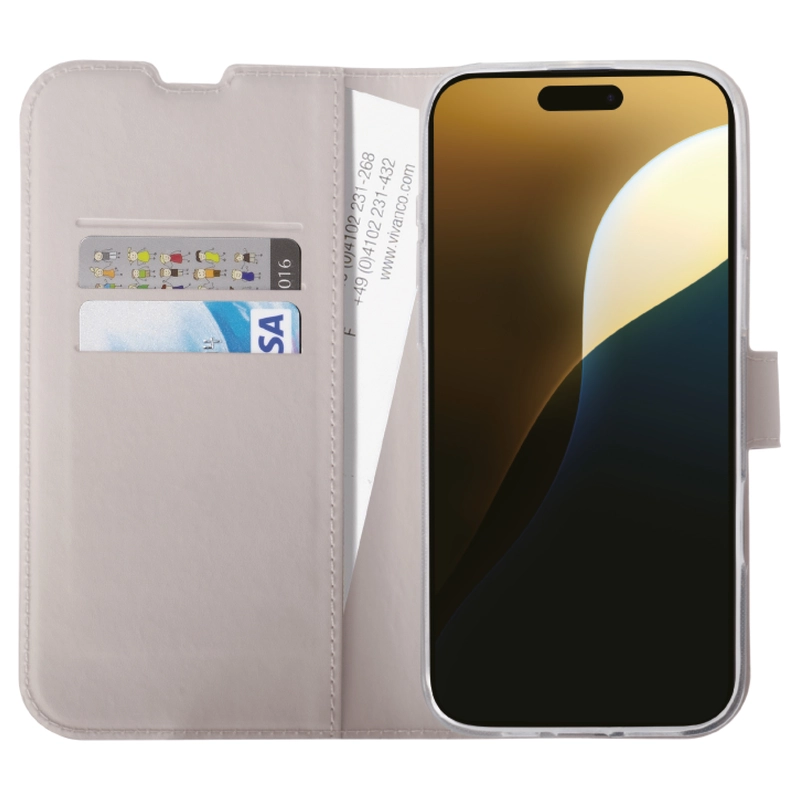 Vivanco Classic Wallet iPhone 16 Pro Max Greige - 2864265