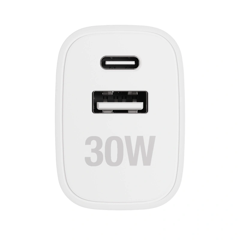 Vivanco Fast GaN 30W 1xUSB-C PD/ USB-A Home Charger White - 2864338