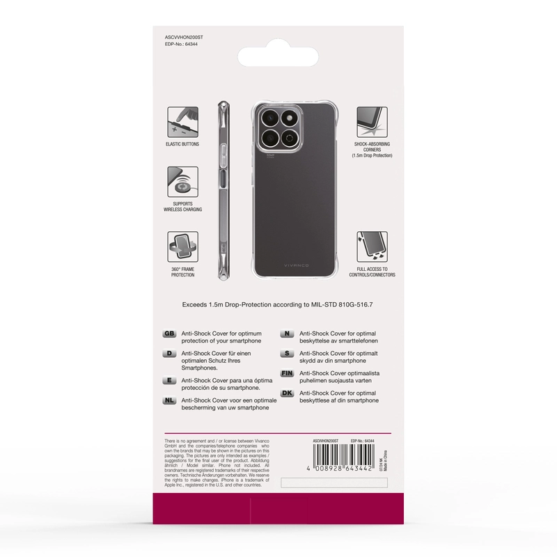 Vivanco Anti-Shock Case Honor 200 Smart Clear - 2864344